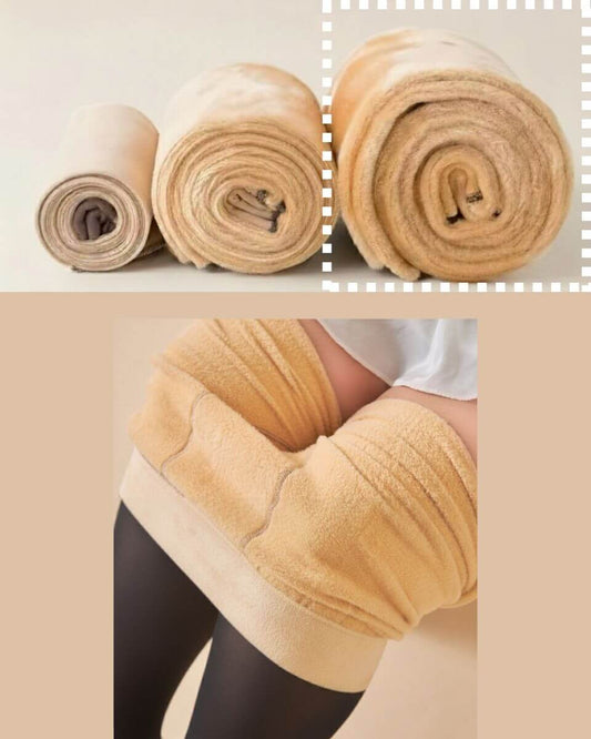 1 Pair of Fleece-Lined Tights – Faux-Sheer Thermal (BUY 1 GET 1 FREE)