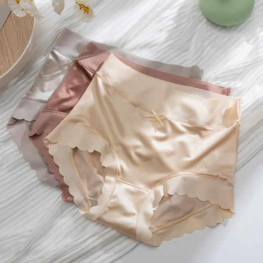 Silk Panties Nice Briefs Soft Underwear Women's Mid rise Elegance Girls Sexy Lingerie