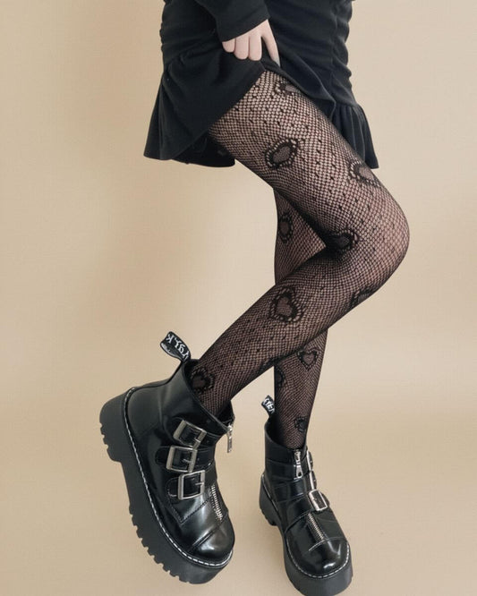 Dot Heart Sheer Tights