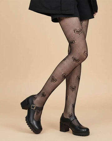 Double Heart Sheer Tights